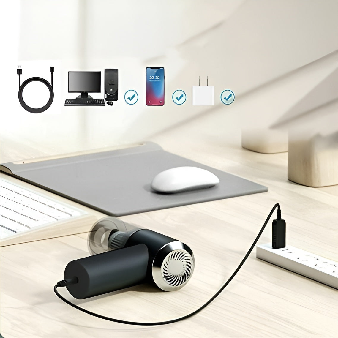 2-in-1 Handheld Vacuum Cleaner & Air Duster