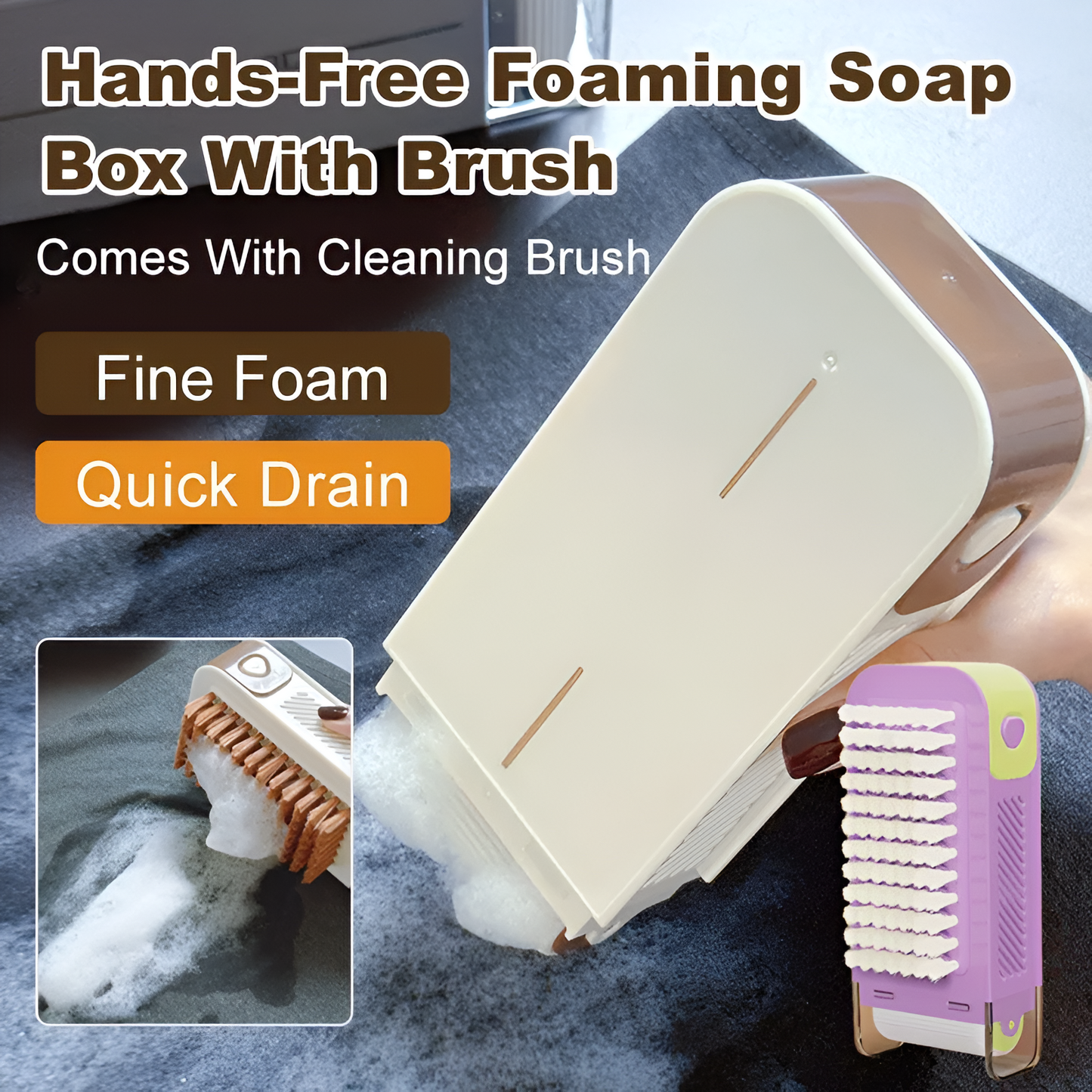 Non-Slip Storage Tool Roller Soap Box with Brush