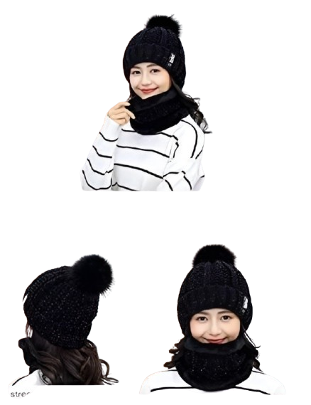 Unisex Woolen Cap Set